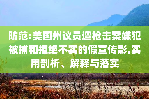 防范:美國(guó)州議員遭槍擊案嫌犯被捕和拒絕不實(shí)的假宣傳影,實(shí)用剖析、解釋與落實(shí)