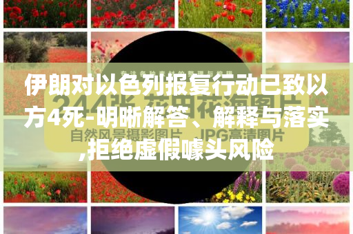 伊朗對以色列報復行動已致以方4死-明晰解答、解釋與落實,拒絕虛假噱頭風險