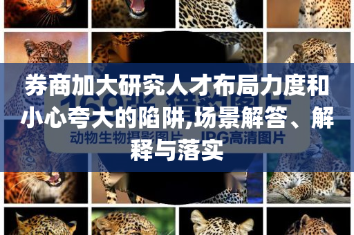 券商加大研究人才布局力度和小心夸大的陷阱,場景解答、解釋與落實