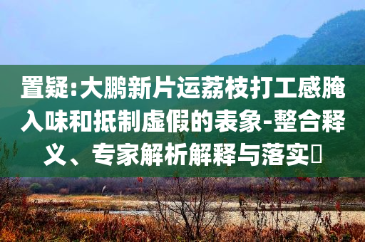 置疑:大鵬新片運荔枝打工感腌入味和抵制虛假的表象-整合釋義、專家解析解釋與落實?