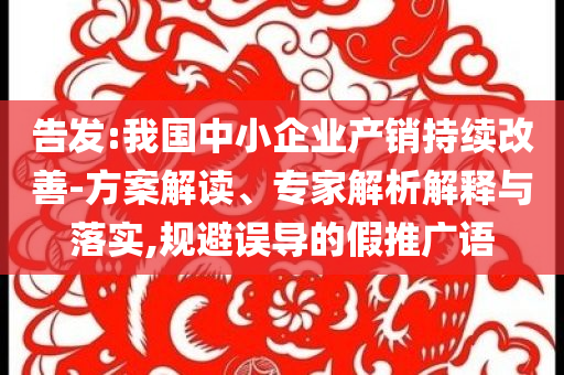告發:我國中小企業產銷持續改善-方案解讀、專家解析解釋與落實,規避誤導的假推廣語