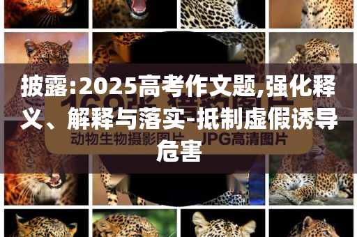 披露:2025高考作文題,強化釋義、解釋與落實-抵制虛假誘導危害