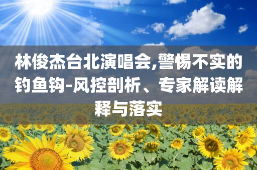 林俊杰臺北演唱會,警惕不實的釣魚鉤-風控剖析、專家解讀解釋與落實