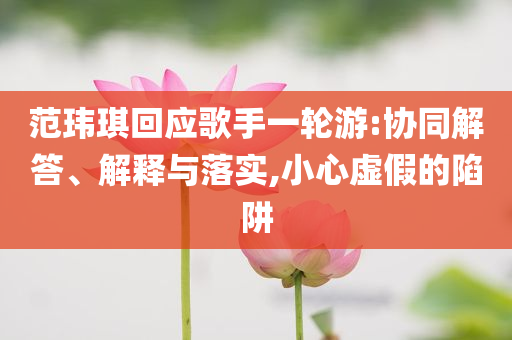 范瑋琪回應歌手一輪游:協(xié)同解答、解釋與落實,小心虛假的陷阱