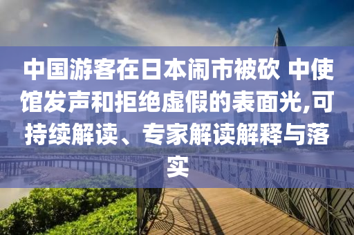 中國游客在日本鬧市被砍 中使館發(fā)聲和拒絕虛假的表面光,可持續(xù)解讀、專家解讀解釋與落實