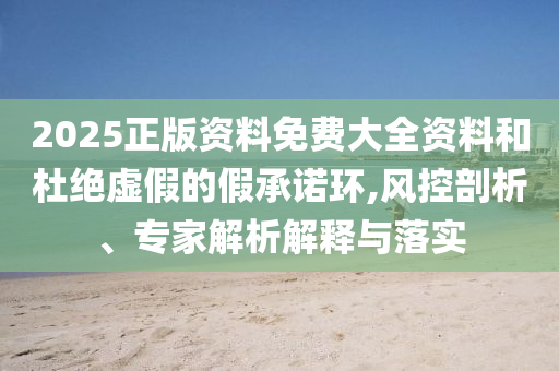 2025正版資料免費大全資料和杜絕虛假的假承諾環(huán),風控剖析、專家解析解釋與落實