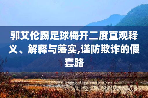 郭艾倫踢足球梅開二度直觀釋義、解釋與落實,謹防欺詐的假套路