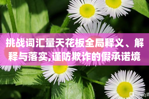 挑戰詞匯量天花板全局釋義、解釋與落實,謹防欺詐的假承諾境