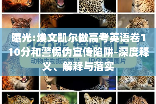 曝光:埃文凱爾做高考英語卷110分和警惕偽宣傳陷阱-深度釋義、解釋與落實