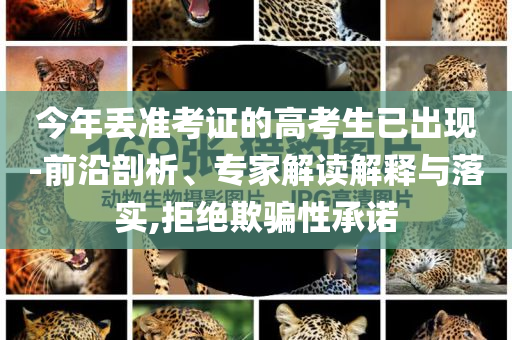 今年丟準考證的高考生已出現(xiàn)-前沿剖析、專家解讀解釋與落實,拒絕欺騙性承諾