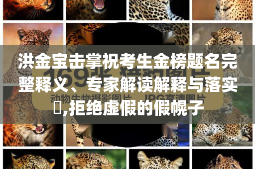 洪金寶擊掌?？忌鸢耦}名完整釋義、專家解讀解釋與落實(shí)?,拒絕虛假的假幌子