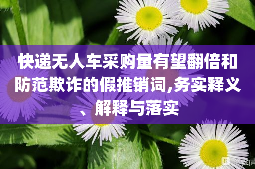 快遞無人車采購量有望翻倍和防范欺詐的假推銷詞,務實釋義、解釋與落實