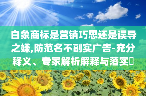 白象商標(biāo)是營銷巧思還是誤導(dǎo)之嫌,防范名不副實(shí)廣告-充分釋義、專家解析解釋與落實(shí)?