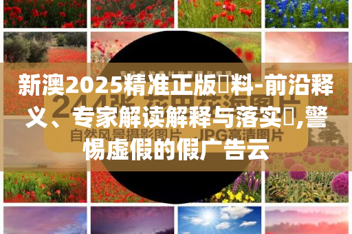 新澳2025精準正版資料-前沿釋義、專家解讀解釋與落實?,警惕虛假的假廣告云