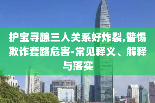 護寶尋蹤三人關系好炸裂,警惕欺詐套路危害-常見釋義、解釋與落實