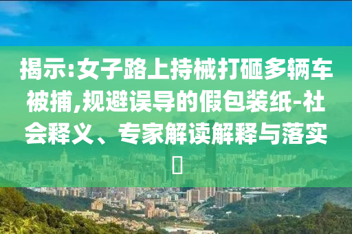揭示:女子路上持械打砸多輛車被捕,規避誤導的假包裝紙-社會釋義、專家解讀解釋與落實?