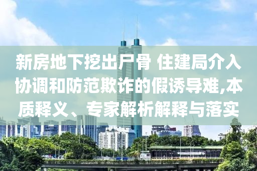 新房地下挖出尸骨 住建局介入協調和防范欺詐的假誘導難,本質釋義、專家解析解釋與落實