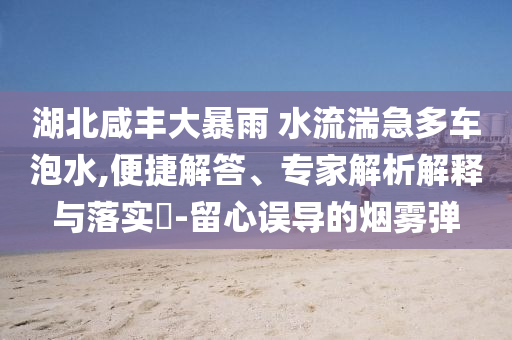 湖北咸豐大暴雨 水流湍急多車泡水,便捷解答、專家解析解釋與落實(shí)?-留心誤導(dǎo)的煙霧彈