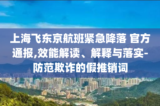 上海飛東京航班緊急降落 官方通報(bào),效能解讀、解釋與落實(shí)-防范欺詐的假推銷(xiāo)詞