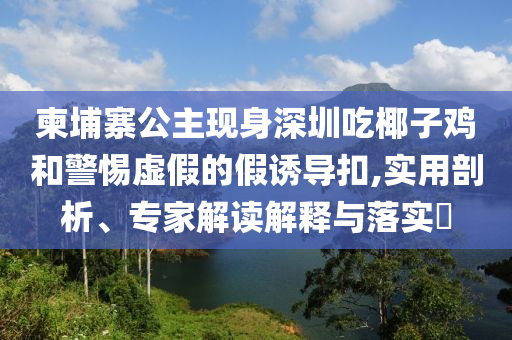 柬埔寨公主現身深圳吃椰子雞和警惕虛假的假誘導扣,實用剖析、專家解讀解釋與落實?
