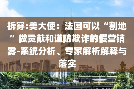 拆穿:美大使：法國可以“割地”做貢獻和謹防欺詐的假營銷霧-系統(tǒng)分析、專家解析解釋與落實