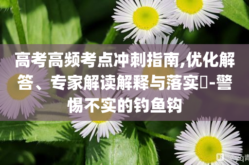 高考高頻考點沖刺指南,優化解答、專家解讀解釋與落實?-警惕不實的釣魚鉤