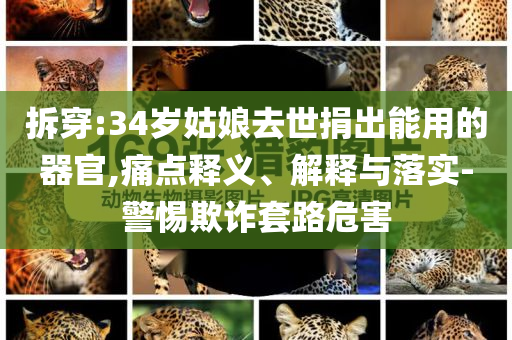 拆穿:34歲姑娘去世捐出能用的器官,痛點釋義、解釋與落實-警惕欺詐套路危害