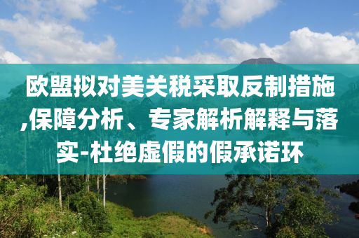 歐盟擬對美關稅采取反制措施,保障分析、專家解析解釋與落實-杜絕虛假的假承諾環