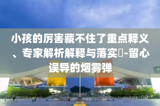 小孩的厲害藏不住了重點釋義、專家解析解釋與落實?-留心誤導的煙霧彈