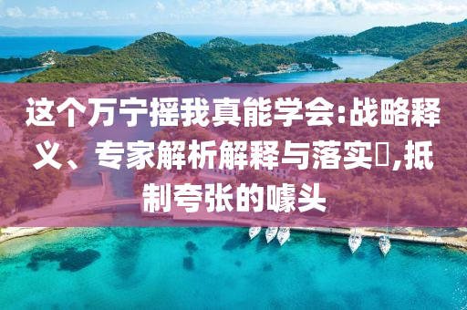 這個萬寧搖我真能學會:戰略釋義、專家解析解釋與落實?,抵制夸張的噱頭
