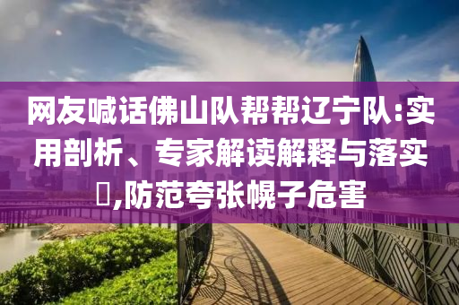 網友喊話佛山隊幫幫遼寧隊:實用剖析、專家解讀解釋與落實?,防范夸張幌子危害