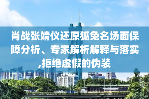 肖戰(zhàn)張婧儀還原狐兔名場面保障分析、專家解析解釋與落實,拒絕虛假的偽裝