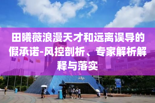 田曦薇浪漫天才和遠離誤導的假承諾-風控剖析、專家解析解釋與落實