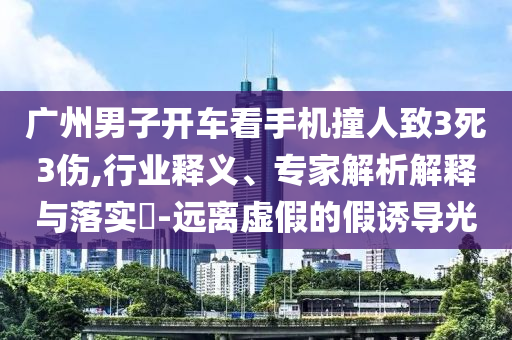 廣州男子開車看手機(jī)撞人致3死3傷,行業(yè)釋義、專家解析解釋與落實(shí)?-遠(yuǎn)離虛假的假誘導(dǎo)光