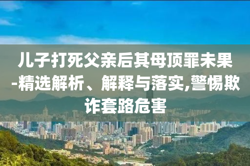 兒子打死父親后其母頂罪未果-精選解析、解釋與落實,警惕欺詐套路危害