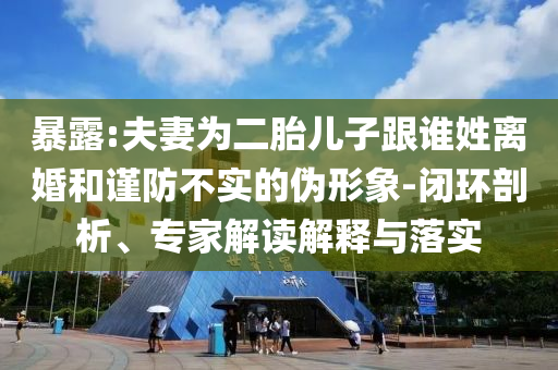 暴露:夫妻為二胎兒子跟誰姓離婚和謹(jǐn)防不實(shí)的偽形象-閉環(huán)剖析、專家解讀解釋與落實(shí)