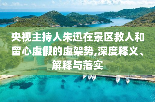 央視主持人朱迅在景區(qū)救人和留心虛假的虛架勢,深度釋義、解釋與落實(shí)