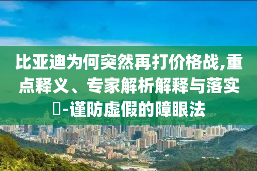 比亞迪為何突然再打價格戰,重點釋義、專家解析解釋與落實?-謹防虛假的障眼法