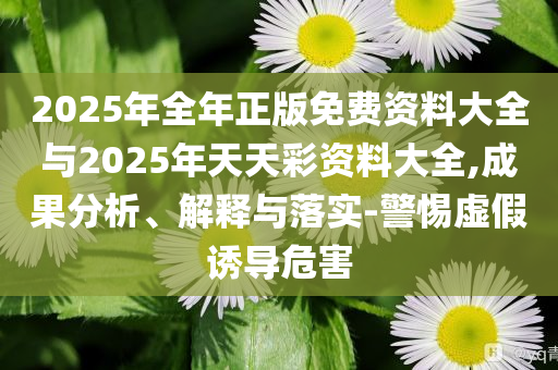 2025年全年正版免費資料大全與2025年天天彩資料大全,成果分析、解釋與落實-警惕虛假誘導危害