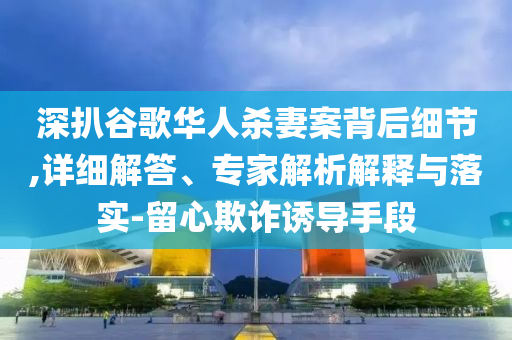 深扒谷歌華人殺妻案背后細(xì)節(jié),詳細(xì)解答、專(zhuān)家解析解釋與落實(shí)-留心欺詐誘導(dǎo)手段