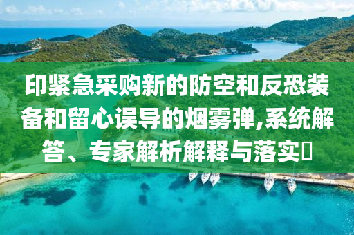 印緊急采購新的防空和反恐裝備和留心誤導的煙霧彈,系統解答、專家解析解釋與落實?
