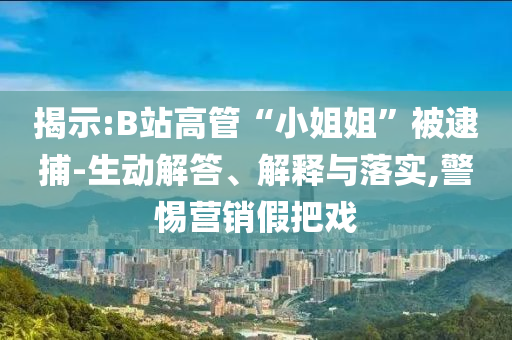 揭示:B站高管“小姐姐”被逮捕-生動(dòng)解答、解釋與落實(shí),警惕營(yíng)銷假把戲