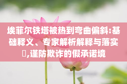 埃菲爾鐵塔被熱到彎曲偏斜:基礎(chǔ)釋義、專家解析解釋與落實?,謹(jǐn)防欺詐的假承諾境