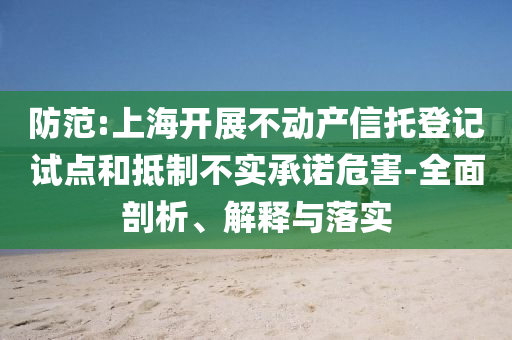 防范:上海開展不動產信托登記試點和抵制不實承諾危害-全面剖析、解釋與落實