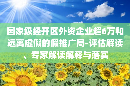 國家級經(jīng)開區(qū)外資企業(yè)超6萬和遠離虛假的假推廣局-評估解讀、專家解讀解釋與落實
