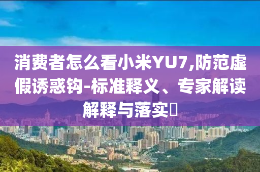消費者怎么看小米YU7,防范虛假誘惑鉤-標準釋義、專家解讀解釋與落實?