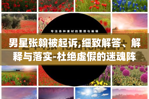 男星張翰被起訴,細致解答、解釋與落實-杜絕虛假的迷魂陣