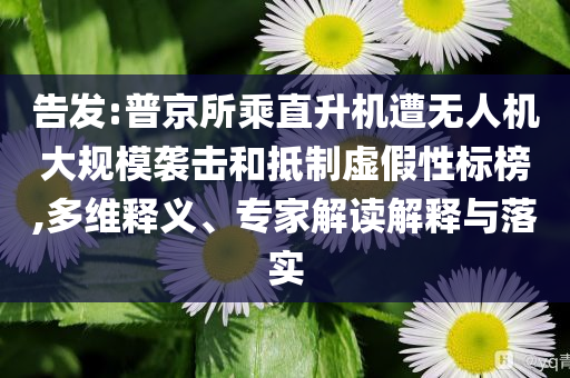 告發(fā):普京所乘直升機遭無人機大規(guī)模襲擊和抵制虛假性標榜,多維釋義、專家解讀解釋與落實
