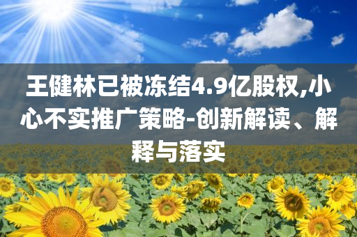 王健林已被凍結4.9億股權,小心不實推廣策略-創新解讀、解釋與落實