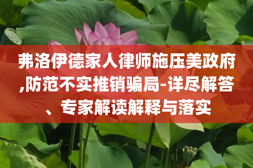 弗洛伊德家人律師施壓美政府,防范不實推銷騙局-詳盡解答、專家解讀解釋與落實